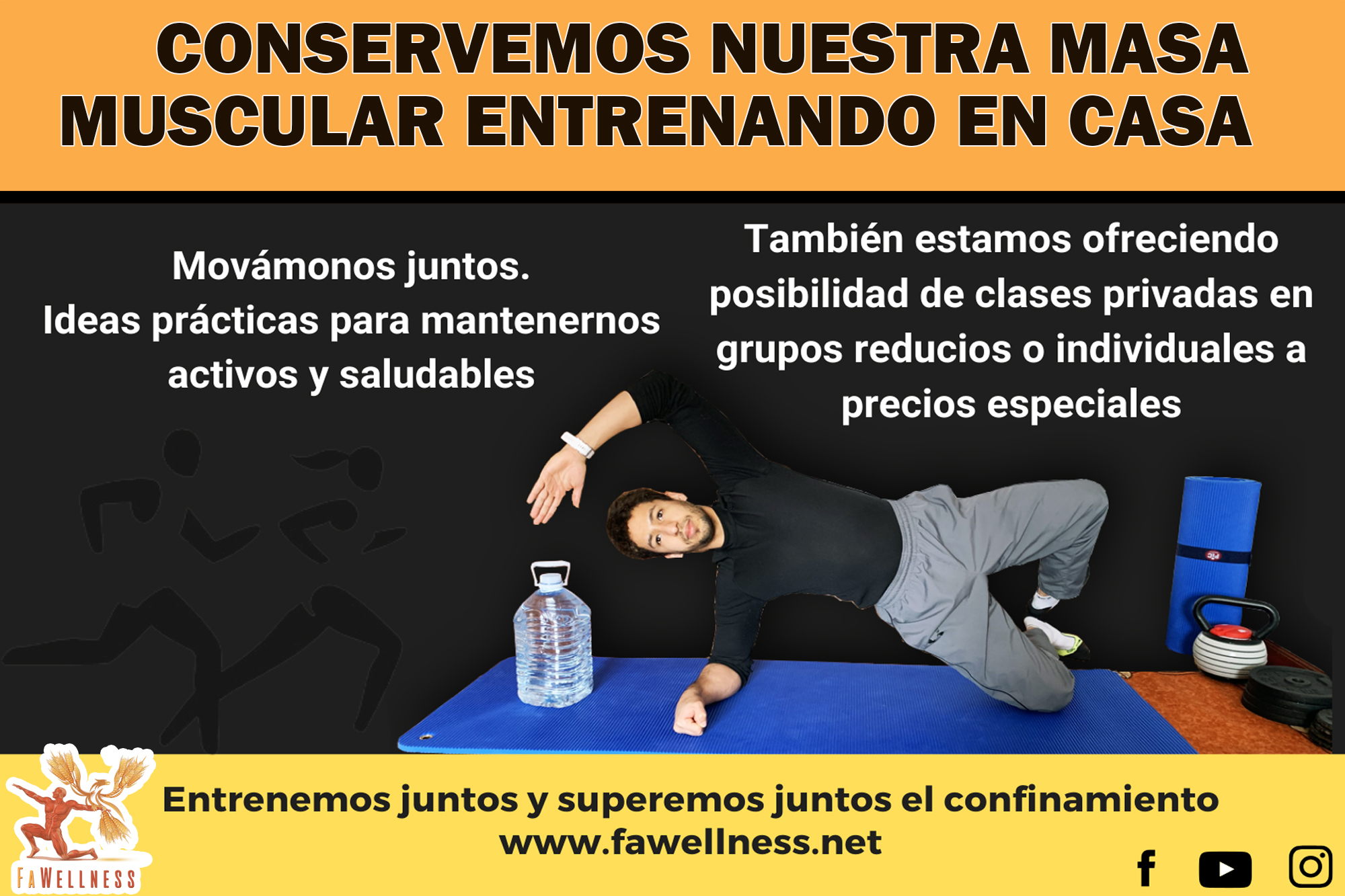 imagen blog FaWellness | CONSERVEMOS NUESTRA MASA MUSCULAR ENTRENANDO EN CASA